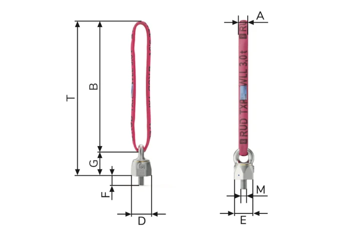 Śruba do podnoszenia RUD TXP-Texolution-Point z zawiesiem wężowym