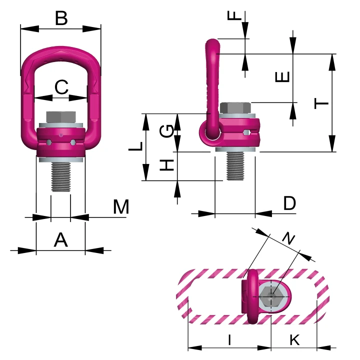 Śruba obrotowa do podnoszenia RUD VLBG-PLUS gwint metryczny