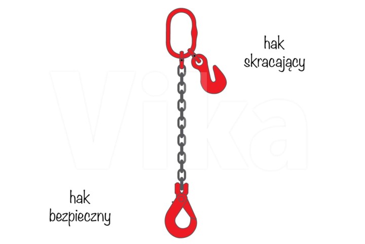 Zawiesie łańcuchowa 1-cięgnowe + hak skracający