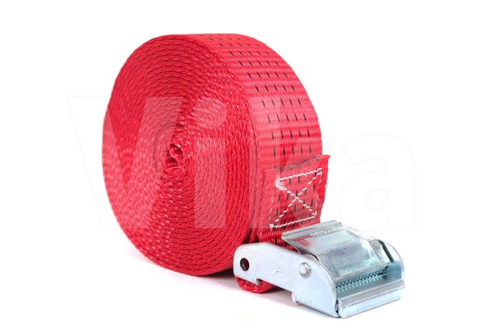 Pas ściągający 50 mm z klamrą czerwony