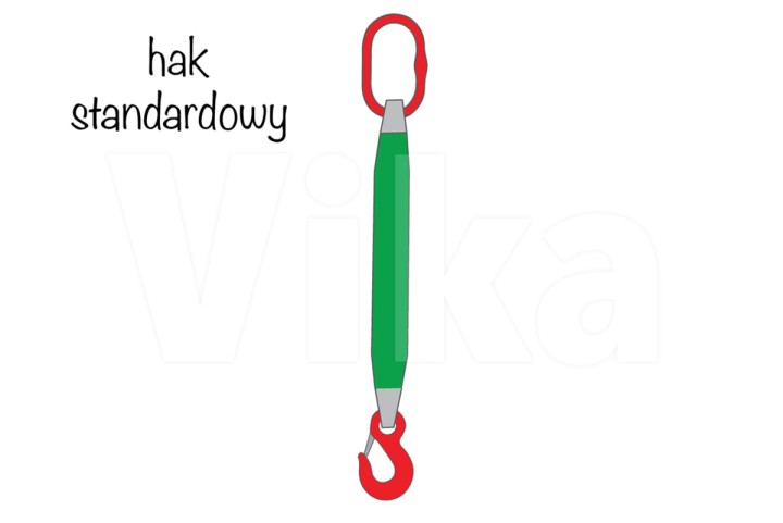 Zawiesie pasowe 1-cięgnowe | HAK STANDARDOWY | 2 tony
