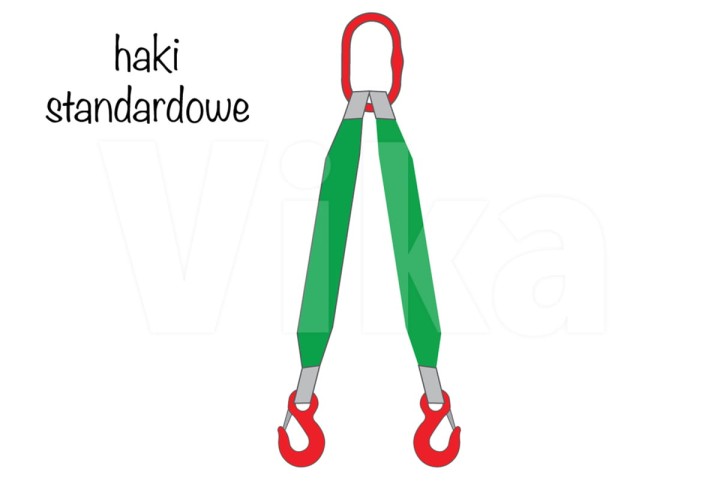 Zawiesie pasowe 2-cięgnowe | HAKI STANDARDOWE | 1,8 / 2 tony