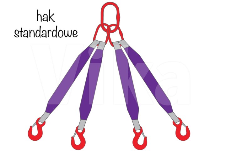 Zawiesie pasowe 4-cięgnowe haki standardowe 2,1 /1,5 tony