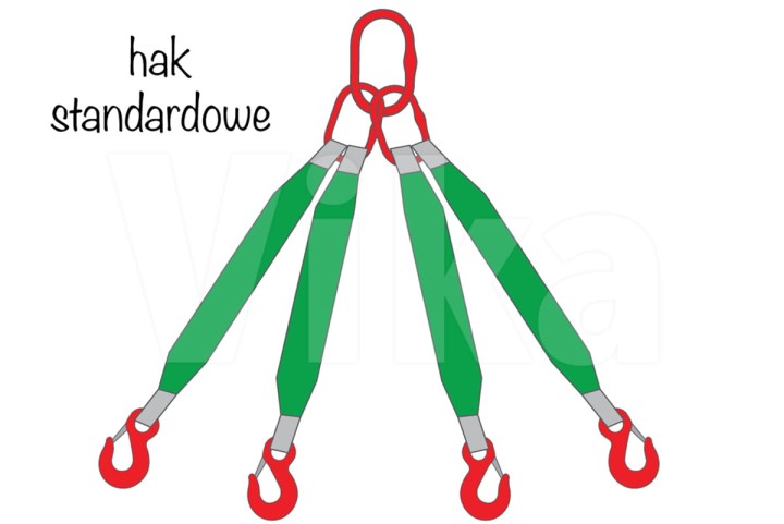 Zawiesie pasowe 4-cięgnowe | HAKI STANDARDOWE | 4,2 / 3 tony