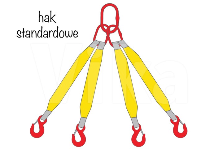 Zawiesie pasowe 4-cięgnowe | HAKI STANDARDOWE | 4,2 / 3 tony