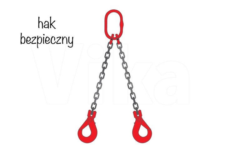 Zawiesie łańcuchowe 2-cięgnowe z hakiem bezpiecznym