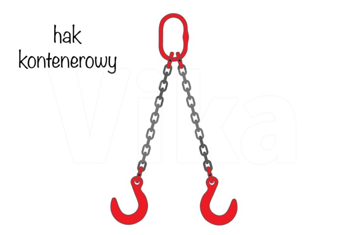 Zawiesie łańcuchowe 2-cięgnowe z hakiem kontenerowym