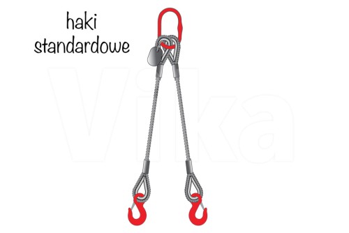 Zawiesie linowe 2-cięgnowe z hakami standardowymi