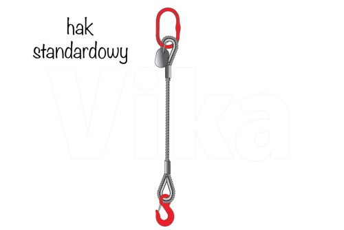 Zawiesie linowe 1-cięgnowe z hakiem standardowym