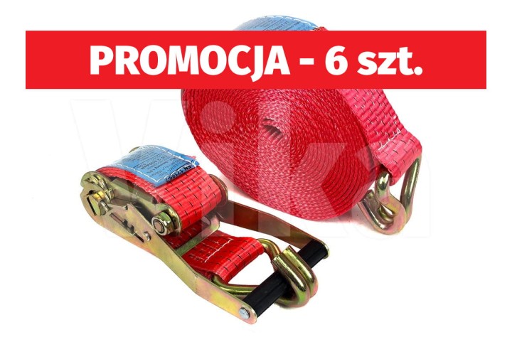 Pas transportowy z napinaczem 50mm 5ton (atest) w promocji na 6 sztuk