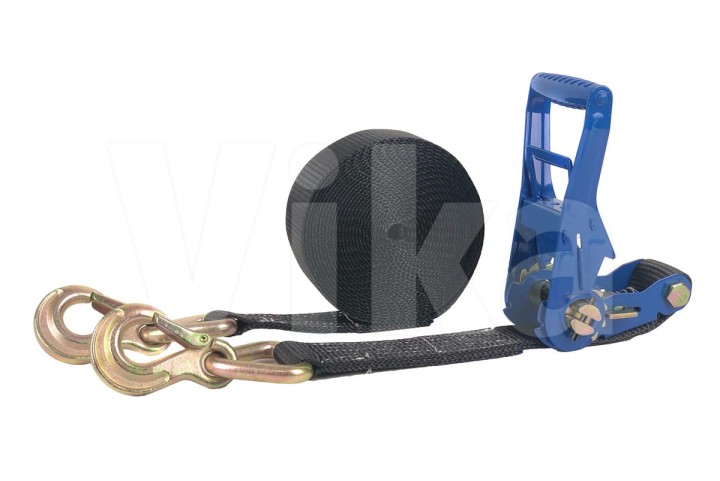 Pas transportowy 8m | czarny | napinaczem niebieskim 6t | hak 1075