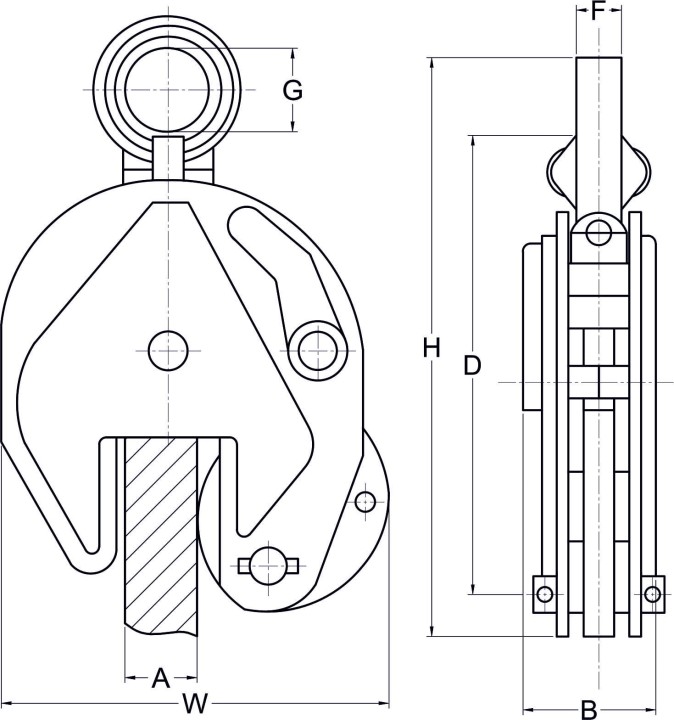 Uchwyt do podnoszenia blachy - wymiary