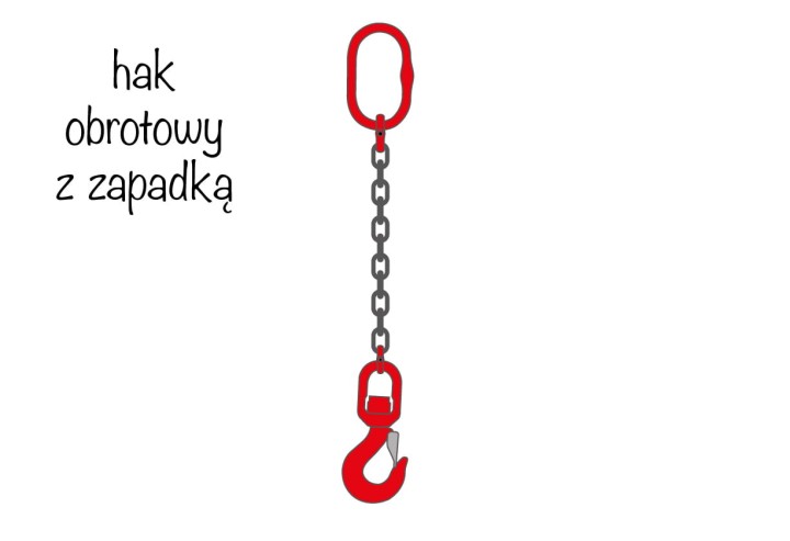 zawiesie lancuchowe 1-ciegnowe hak obrotowy