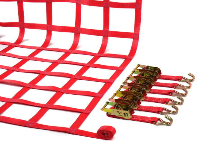 Siatka zabezpieczająca ładunek- 1,5 x 3 m z napinaczami 35 mm