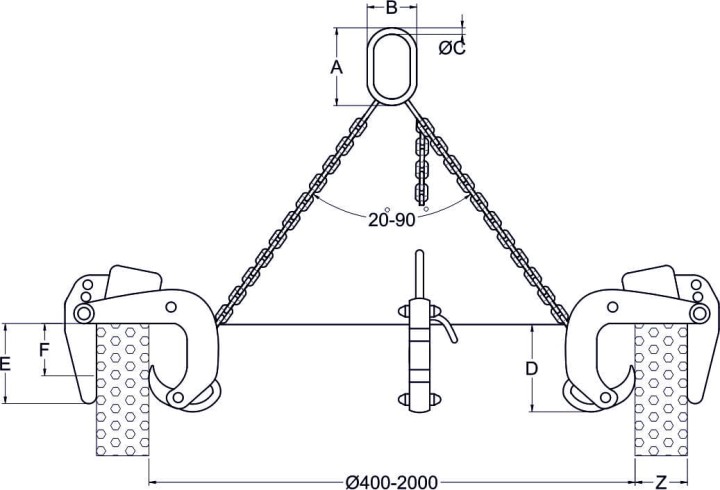Zawiesie do kręgów betonowych