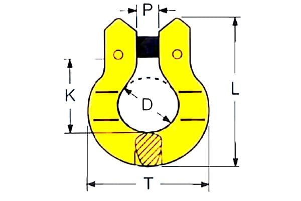 Szakla łańcuchowa OMEGA - wymiary