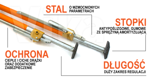 Drążki rozporowe stalowe ciepłe infografika