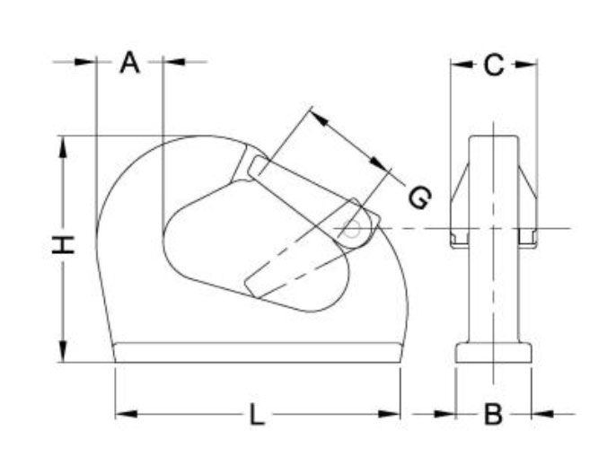 Hak do wspawania - wymiary